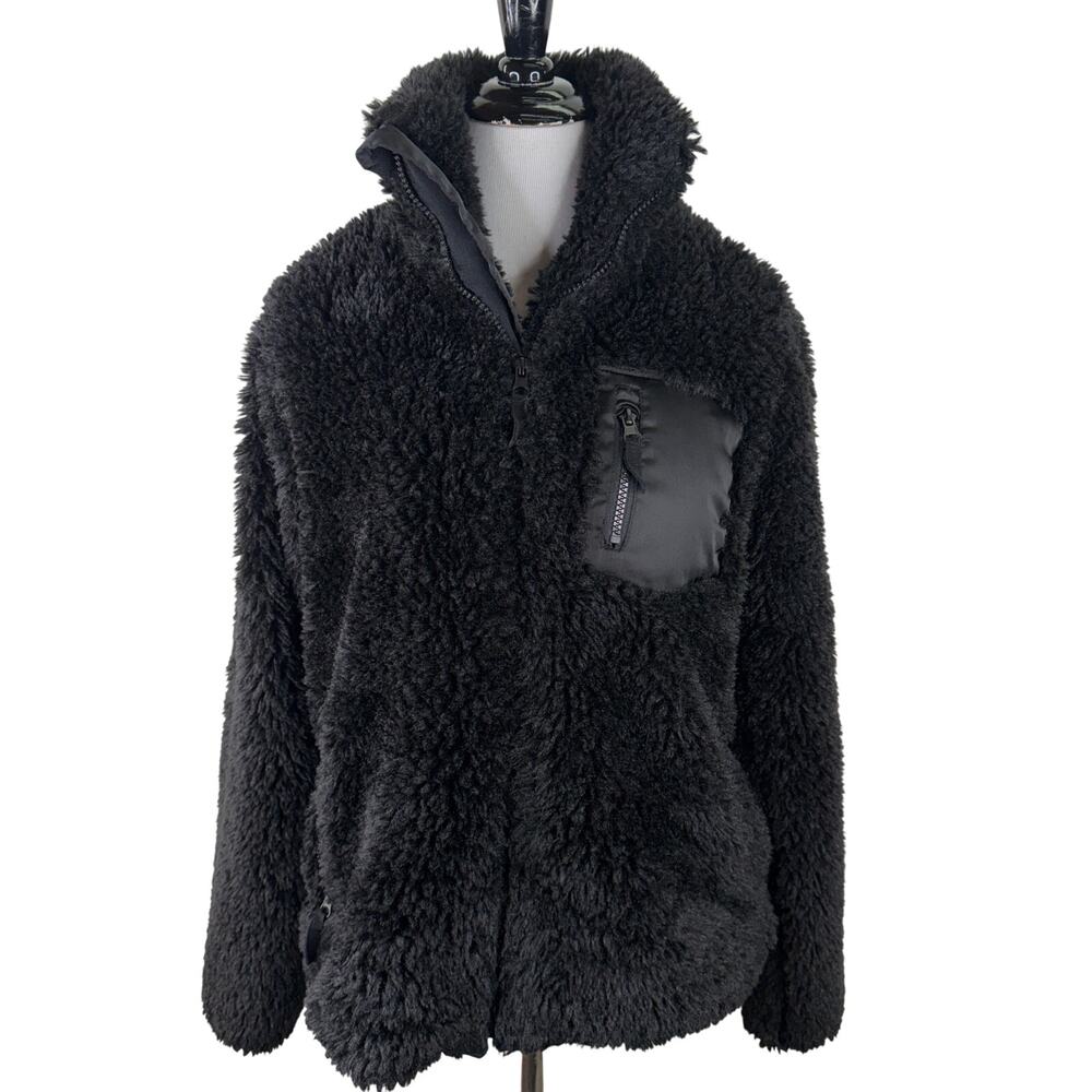 Cynthia Rowley Fitness Women's Black Sherpa Jacket Size Medium - Picture 2 of 8